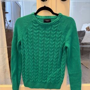 Lands' End Vibrant Green Crew Neck Sweater
